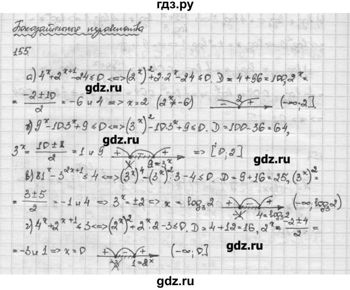 ГДЗ по алгебре 10 класс Никольский   задание для повторения - 155, Решебник