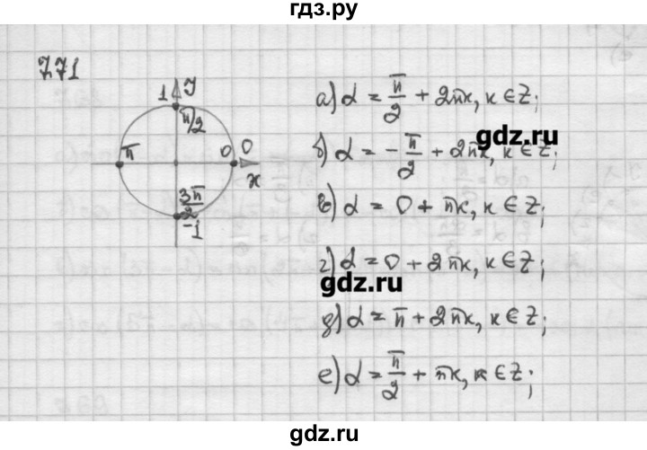 ГДЗ по алгебре 10 класс Никольский   § 7. синус и косинус угла. - 7.71, Решебник