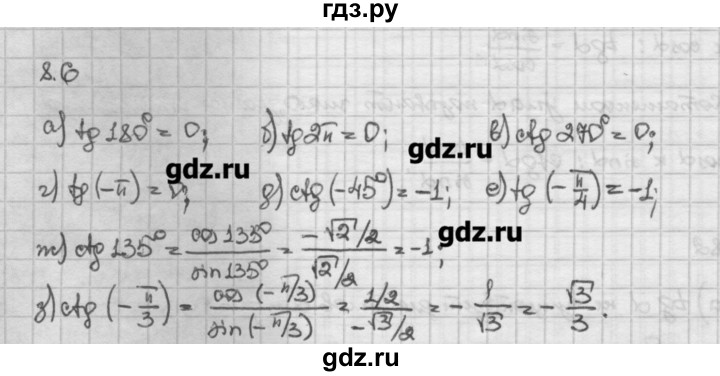 ГДЗ по алгебре 10 класс Никольский   § 8. тангенс и котангенс угла. - 8.6, Решебник