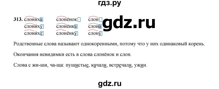 ГДЗ по русскому языку 2 класс  Соловейчик   упражнение - 313, Решебник 2023