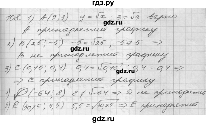 ГДЗ по алгебре 8 класс Мерзляк дидактические материалы  вариант 2 - 108, Решебник №1