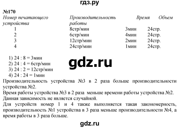 ГДЗ по математике 4 класс  Чекин   часть 2 (номер) - 170, Решебник №1