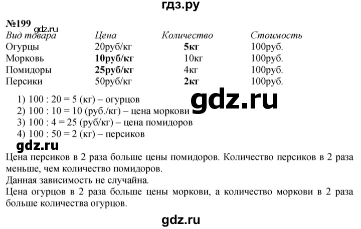 ГДЗ по математике 4 класс  Чекин   часть 2 (номер) - 199, Решебник №1