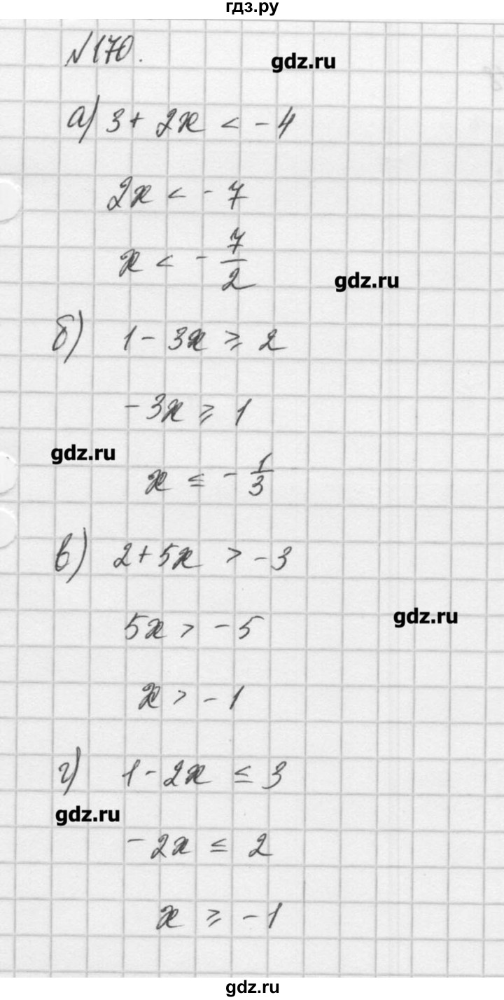 ГДЗ по алгебре 8 класс  Мордкович задачник Углубленный уровень итоговое повторение - 170, Решебник №1