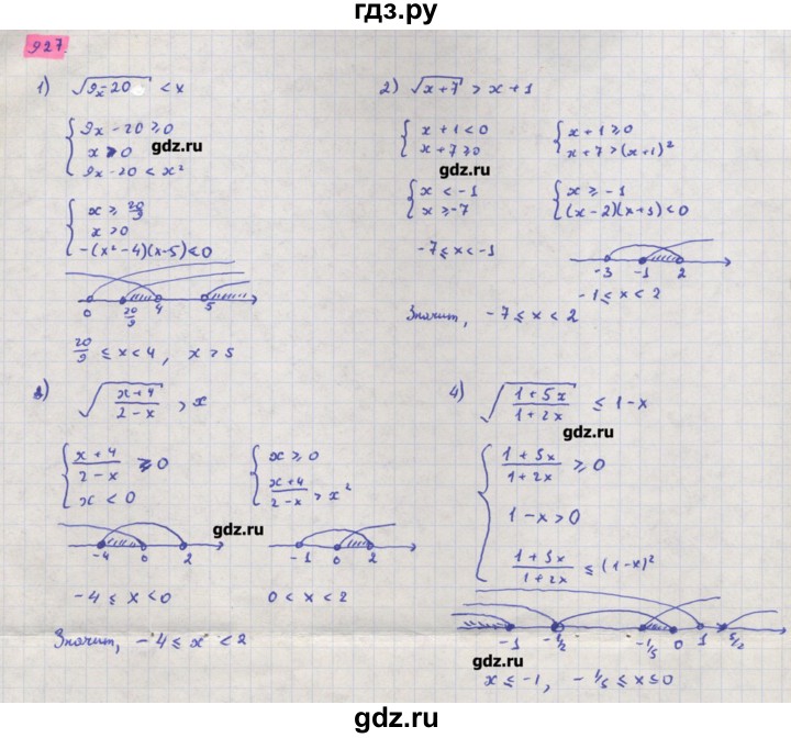 ГДЗ по алгебре 11 класс Колягин  Базовый и углубленный уровень упражнение - 927, Решебник