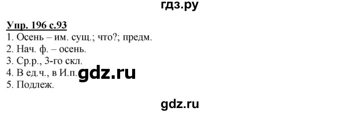ГДЗ по русскому языку 4 класс Соловейчик упражнение - 196, Решебник 2016