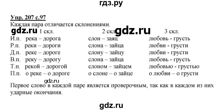 ГДЗ по русскому языку 4 класс Соловейчик упражнение - 207, Решебник 2016