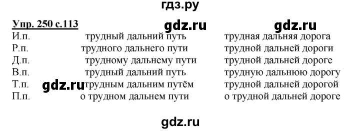 ГДЗ по русскому языку 4 класс Соловейчик упражнение - 250, Решебник 2016