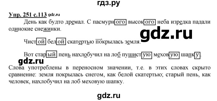 ГДЗ по русскому языку 4 класс Соловейчик упражнение - 251, Решебник 2016