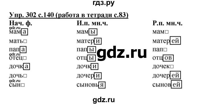 ГДЗ по русскому языку 4 класс Соловейчик упражнение - 302, Решебник 2016
