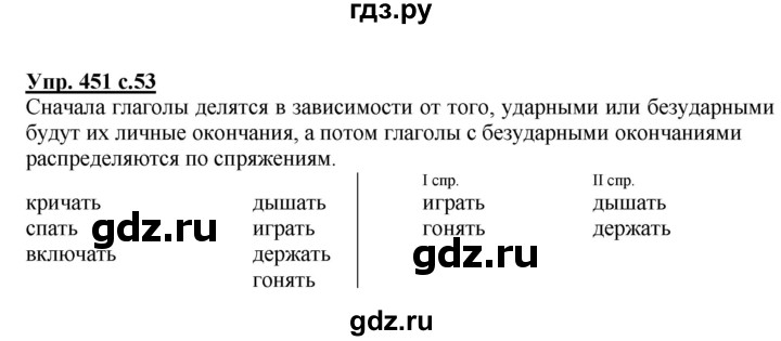 ГДЗ по русскому языку 4 класс Соловейчик упражнение - 451, Решебник 2016