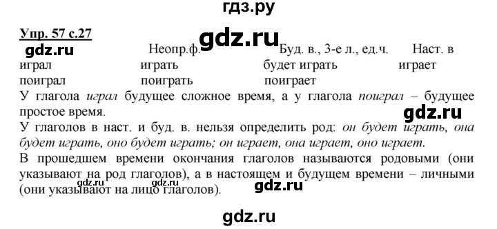 ГДЗ по русскому языку 4 класс Соловейчик упражнение - 57, Решебник 2016