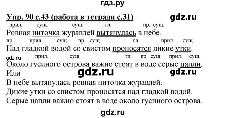 ГДЗ по русскому языку 4 класс Соловейчик упражнение - 90, Решебник 2016