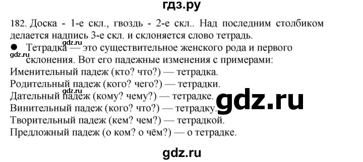 ГДЗ по русскому языку 4 класс Соловейчик упражнение - 182, Решебник 2024