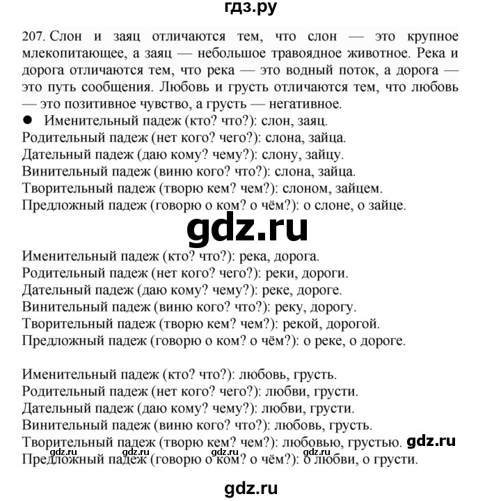 ГДЗ по русскому языку 4 класс Соловейчик упражнение - 207, Решебник 2024