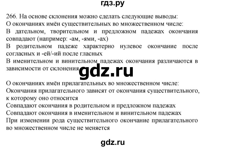 ГДЗ по русскому языку 4 класс Соловейчик упражнение - 266, Решебник 2024