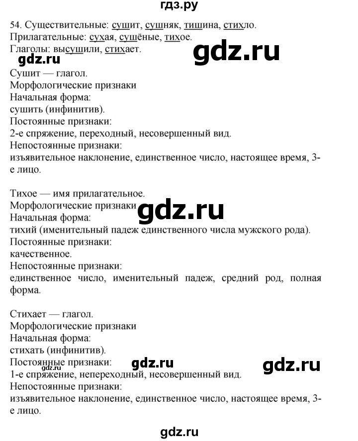 ГДЗ по русскому языку 4 класс Соловейчик упражнение - 54, Решебник 2024