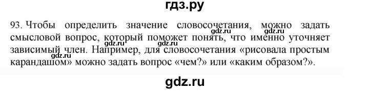 ГДЗ по русскому языку 4 класс Соловейчик упражнение - 93, Решебник 2024