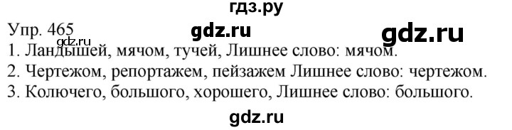 ГДЗ по русскому языку 5 класс Рыбченкова часть 2 / упражнение - 465, Решебник 2020