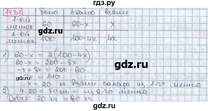 ГДЗ по алгебре 7 класс Мерзляк  Углубленный уровень § 14 - 14.31, Решебник №2 к учебнику 2016