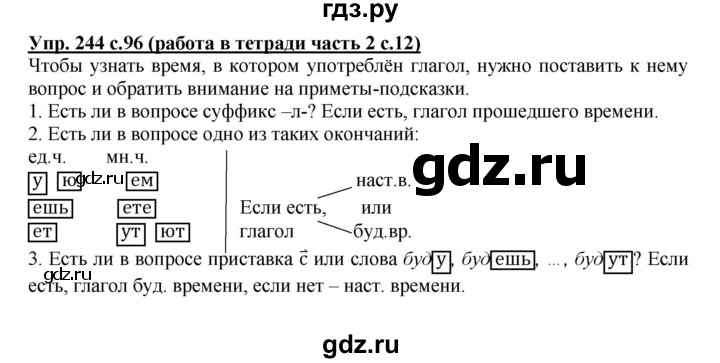 ГДЗ по русскому языку 3 класс Соловейчик упражнение - 244, Решебник №1 2015