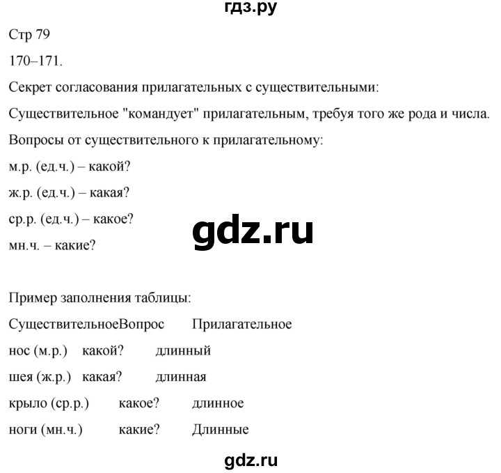 ГДЗ по русскому языку 3 класс Соловейчик упражнение - 170, Решебник 2024