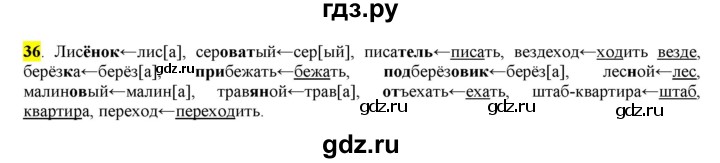ГДЗ по русскому языку 6 класс Рыбченкова часть 1 - 36, Решебник к учебнику 2016