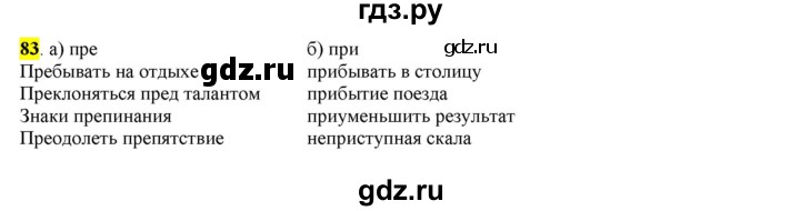 ГДЗ по русскому языку 6 класс Рыбченкова часть 1 - 83, Решебник к учебнику 2016