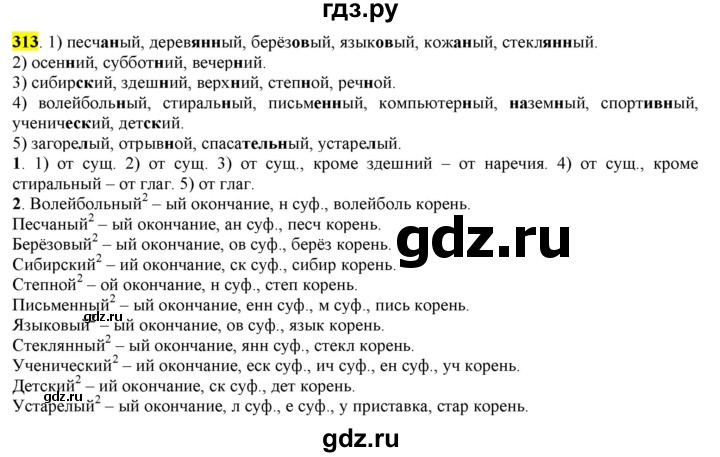 ГДЗ по русскому языку 6 класс Рыбченкова часть 2 - 313, Решебник к учебнику 2016