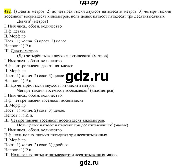 ГДЗ по русскому языку 6 класс Рыбченкова часть 2 - 422, Решебник к учебнику 2016