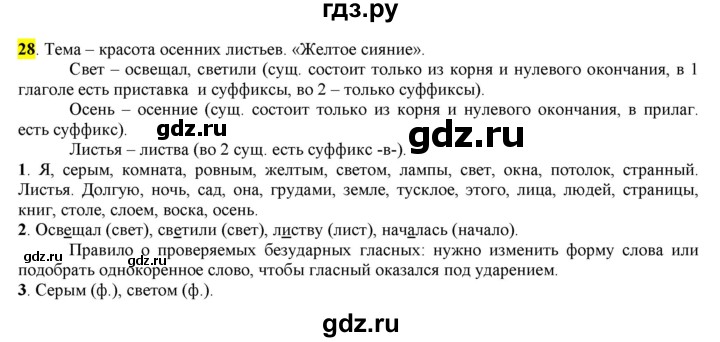 ГДЗ по русскому языку 6 класс Рыбченкова часть 1 / упражнение - 28, Решебник 2016