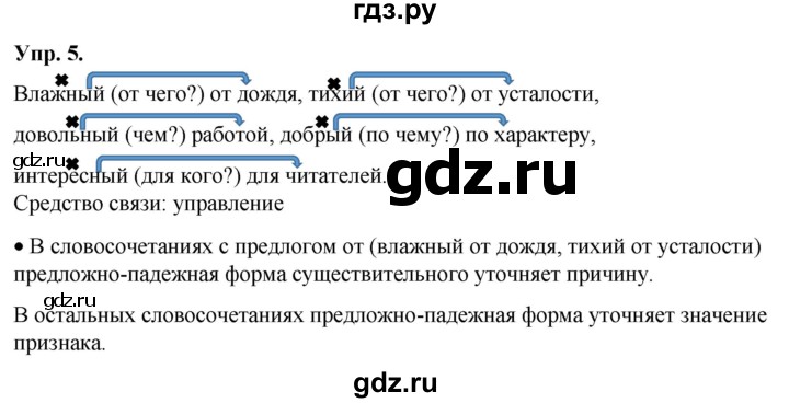 ГДЗ по русскому языку 6 класс Рыбченкова часть 2 / упражнение - 5, Решебник 2024