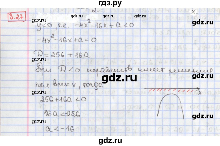ГДЗ по алгебре 9 класс Мерзляк  Углубленный уровень § 8 - 8.27, Решебник к учебнику 2017