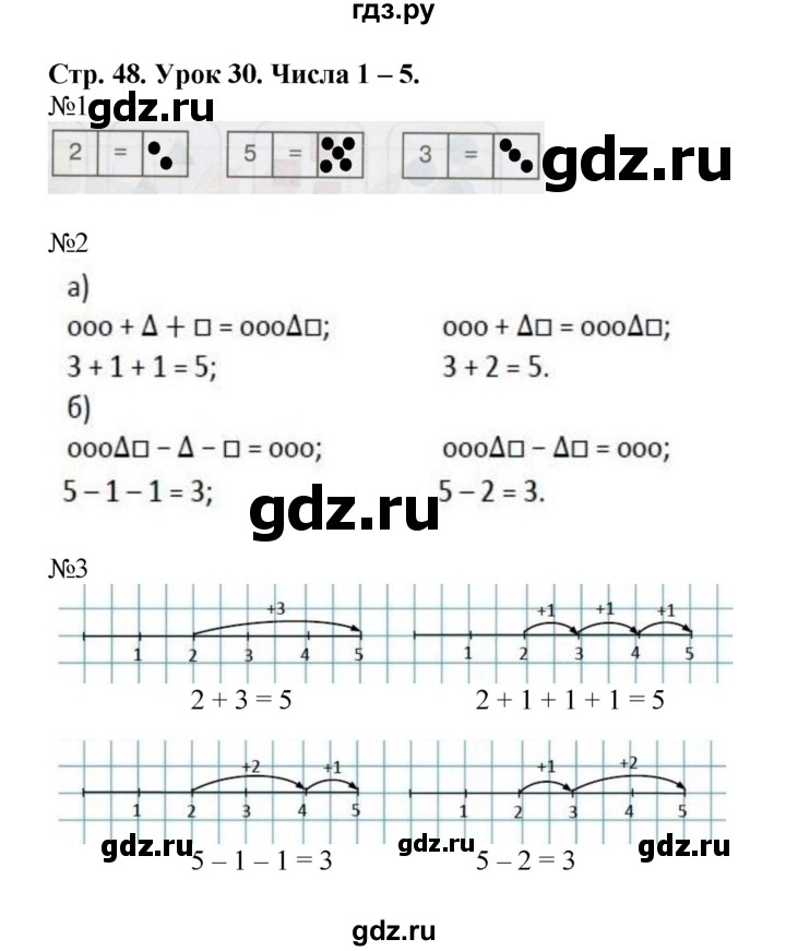 ГДЗ по математике 1 класс Петерсон рабочая тетрадь часть 1. страница - 48, Решебник 2016
