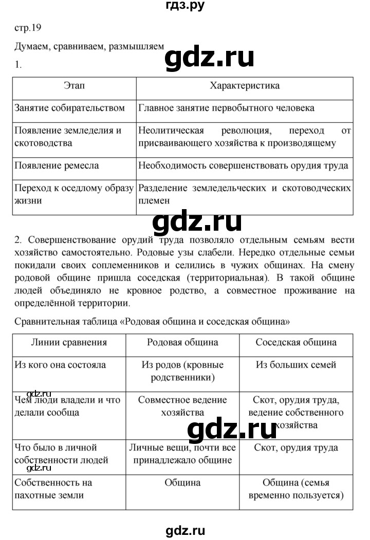 ГДЗ по истории 6 класс Арсентьев История России  часть 1. страница - 19, Решебник к учебнику 2023