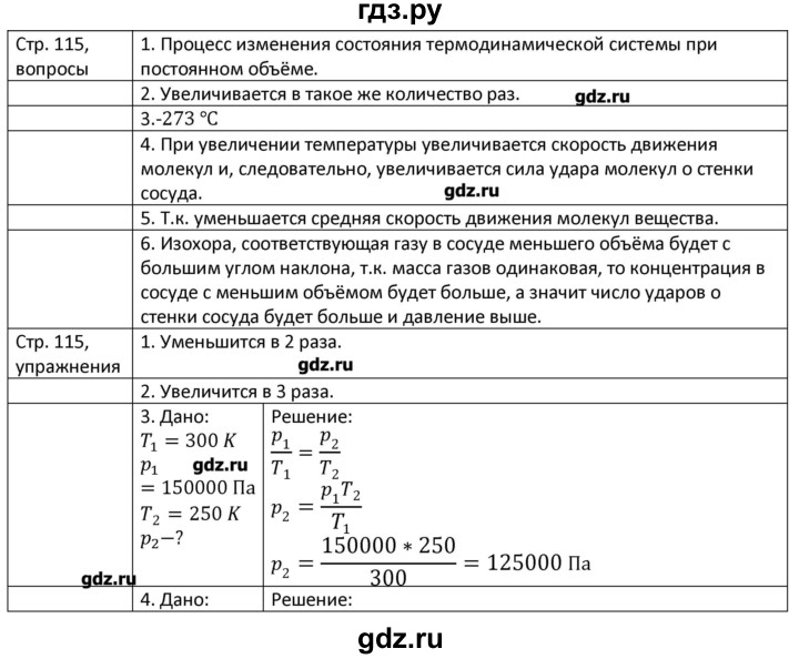 ГДЗ по физике 8 класс Грачев страница - 115, Решебник