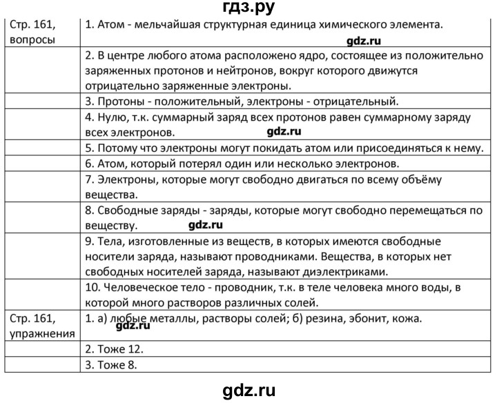 ГДЗ по физике 8 класс Грачев страница - 161, Решебник