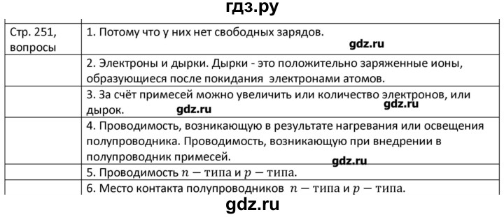 ГДЗ по физике 8 класс Грачев страница - 251, Решебник