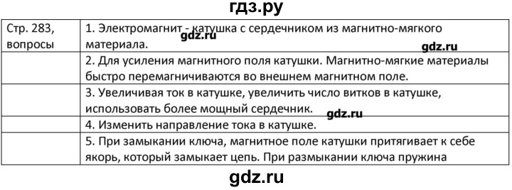 ГДЗ по физике 8 класс Грачев страница - 283, Решебник