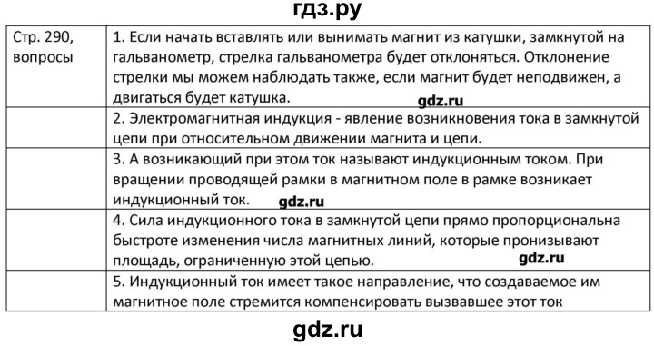 ГДЗ по физике 8 класс Грачев страница - 290, Решебник