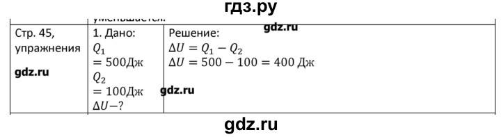 ГДЗ по физике 8 класс Грачев страница - 45, Решебник