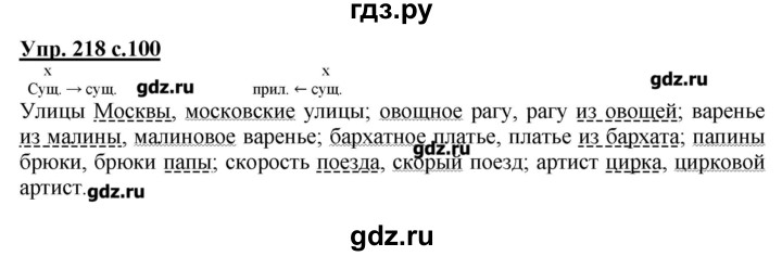 ГДЗ по русскому языку 4 класс Репкин   часть 2 - 218, Решебник №1