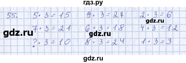 ГДЗ по математике 3 класс Давыдов   упражнение - 55, Решебник №1