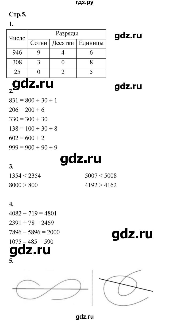 ГДЗ по математике 4 класс Рудницкая рабочая тетрадь часть 1. страница - 5, Решебник 2024