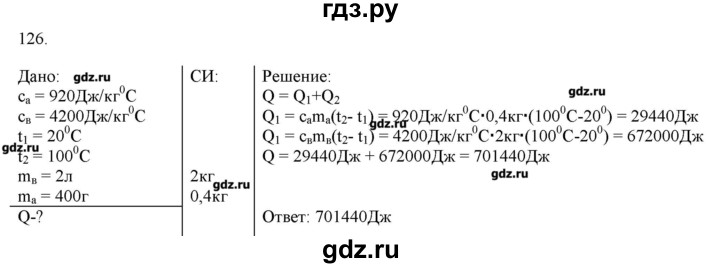 ГДЗ по физике 8 класс Пурышева рабочая тетрадь  упражнение - 126, Решебник