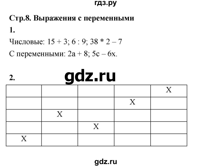 ГДЗ по алгебре 7 класс Ерина рабочая тетрадь  часть 1. страница - 8, Решебник №1