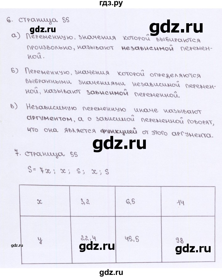 ГДЗ по алгебре 7 класс Ерина рабочая тетрадь  часть 1. страница - 55, Решебник №2