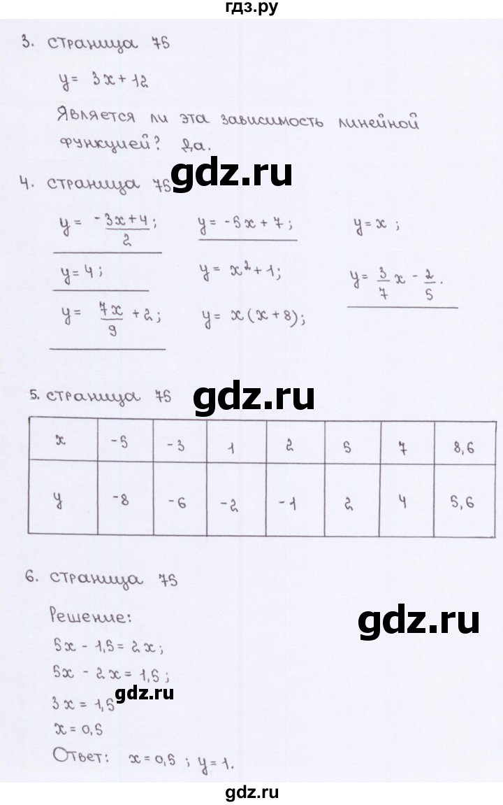 ГДЗ по алгебре 7 класс Ерина рабочая тетрадь  часть 1. страница - 75, Решебник №2