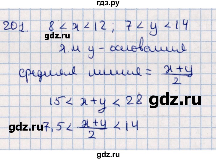 ГДЗ по алгебре 11 класс Мерзляк  Базовый уровень упражнения для повторения курса алгебры - 201, Решебник к учебнику 2021