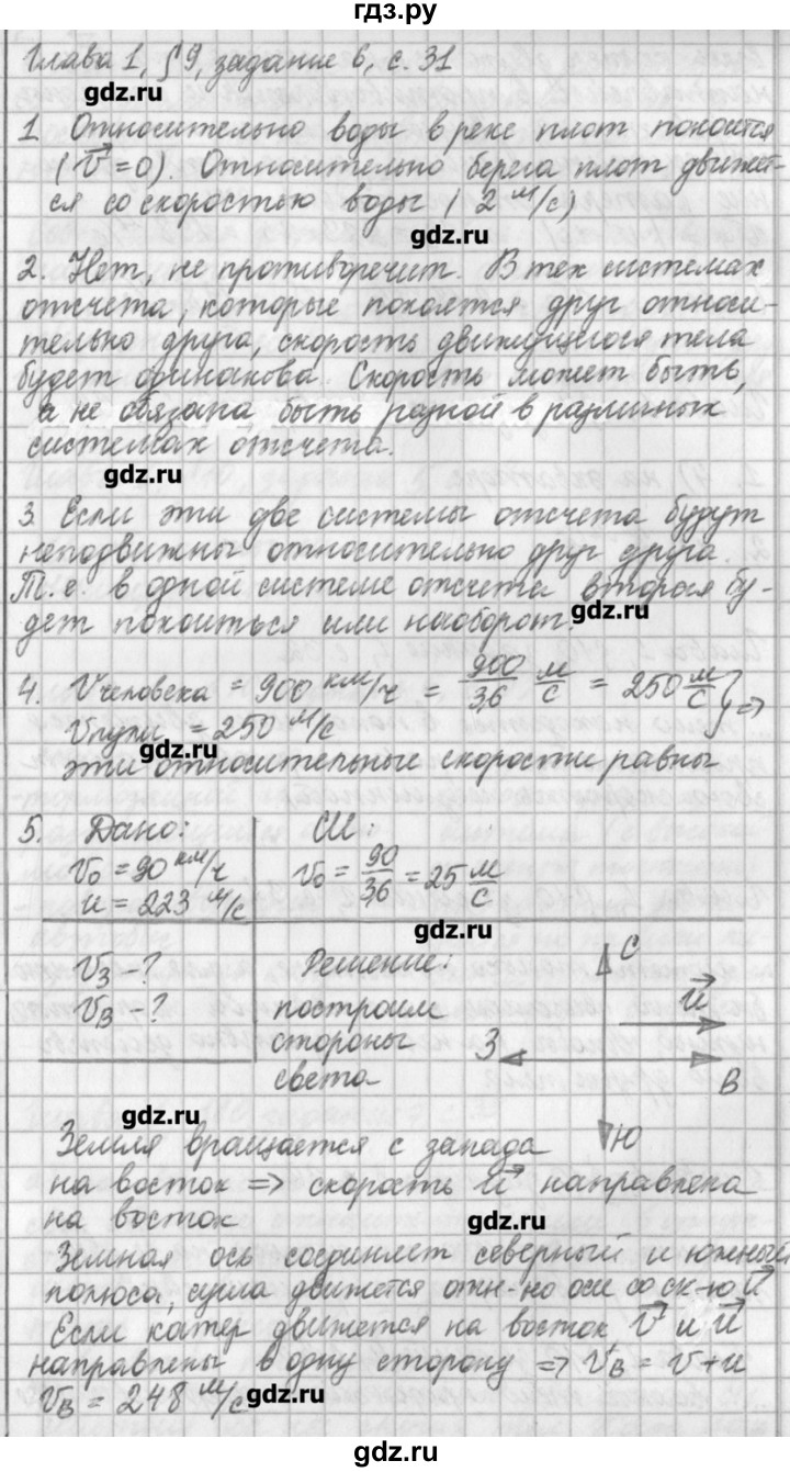 ГДЗ по физике 9 класс Касьянов рабочая тетрадь  страница - 31, Решебник №1